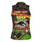 Merry Christmas Penrith Panthers Women Sleeveless Polo Shirt Aboriginal Santa Rugby Mascot - The Riff
