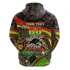 Merry Christmas Penrith Panthers Zip Hoodie Aboriginal Santa Rugby Mascot - The Riff