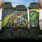 Merry Christmas Eels Back Car Seat Cover Aboriginal Santa Rugby Mascot - Parramatta