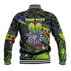 Merry Christmas Eels Baseball Jacket Aboriginal Santa Rugby Mascot - Parramatta
