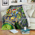 Merry Christmas Eels Blanket Aboriginal Santa Rugby Mascot - Parramatta