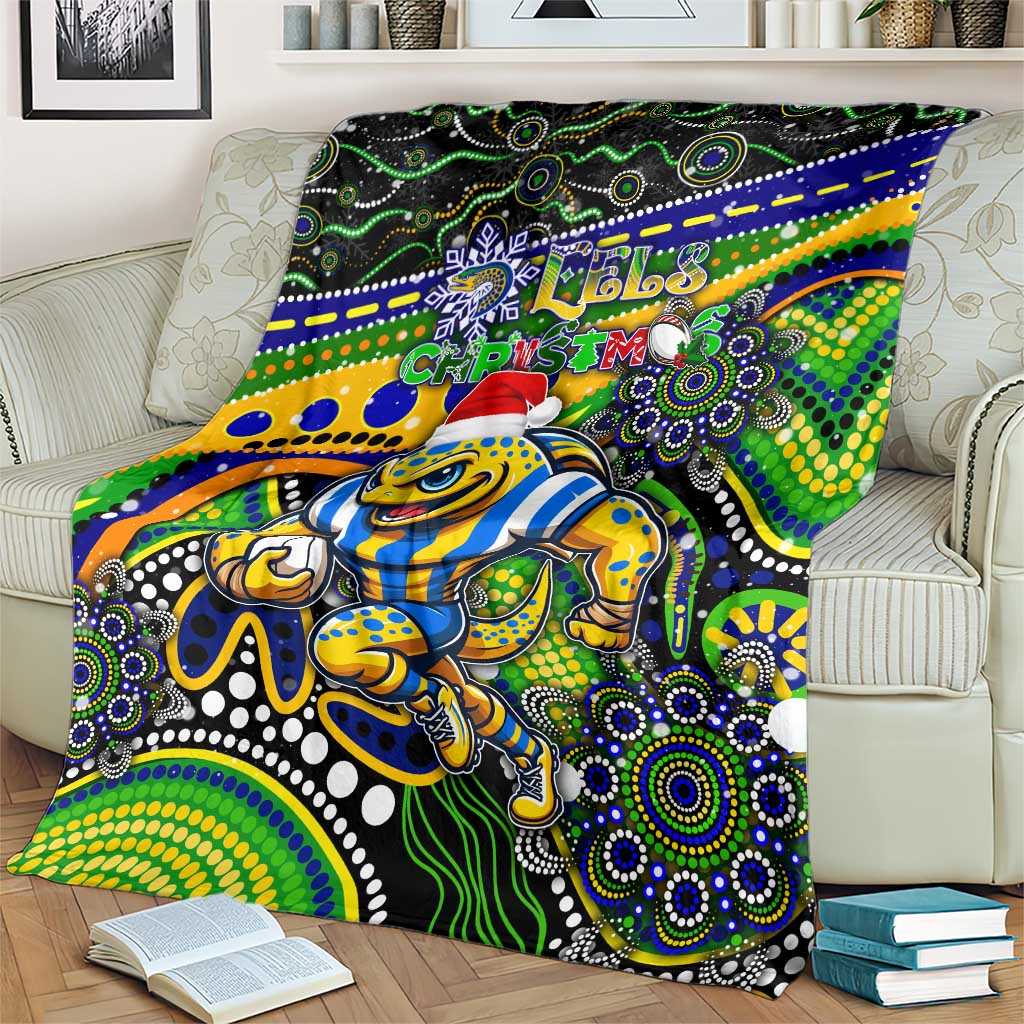 Merry Christmas Eels Blanket Aboriginal Santa Rugby Mascot - Parramatta