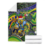 Merry Christmas Eels Blanket Aboriginal Santa Rugby Mascot - Parramatta