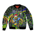 Merry Christmas Eels Bomber Jacket Aboriginal Santa Rugby Mascot - Parramatta