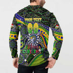 Merry Christmas Eels Button Sweatshirt Aboriginal Santa Rugby Mascot - Parramatta