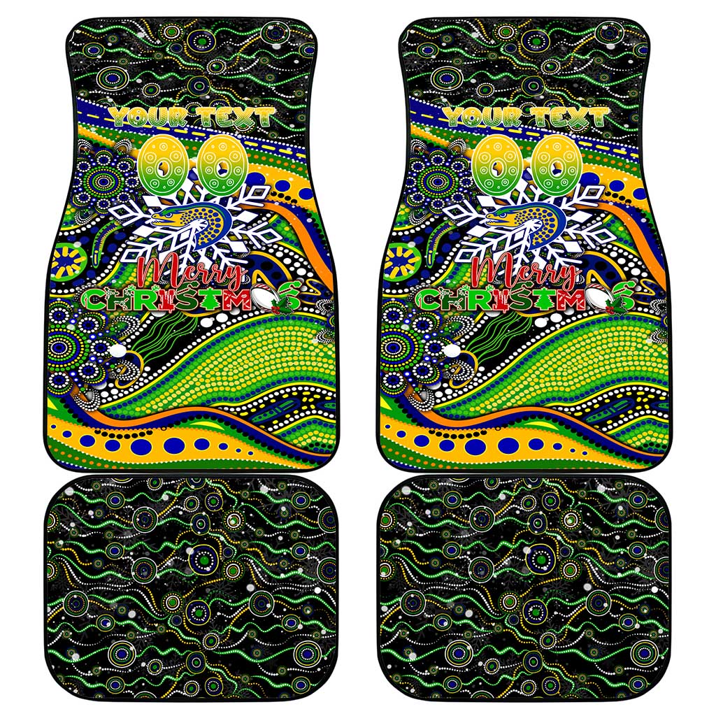 Merry Christmas Eels Car Mats Aboriginal Santa Rugby Mascot - Parramatta