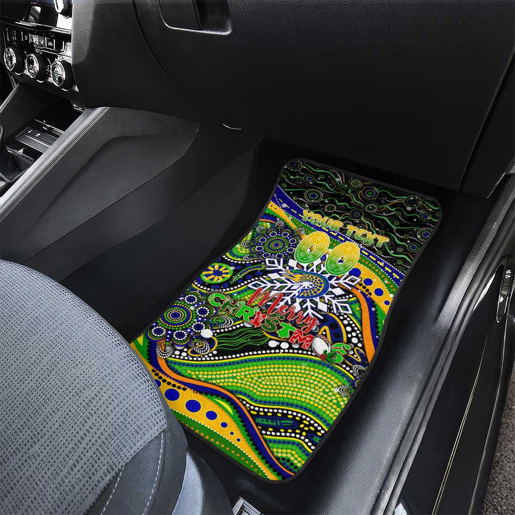 Merry Christmas Eels Car Mats Aboriginal Santa Rugby Mascot - Parramatta