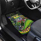 Merry Christmas Eels Car Mats Aboriginal Santa Rugby Mascot - Parramatta