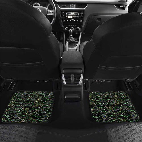 Merry Christmas Eels Car Mats Aboriginal Santa Rugby Mascot - Parramatta