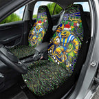 Merry Christmas Eels Car Seat Cover Aboriginal Santa Rugby Mascot - Parramatta