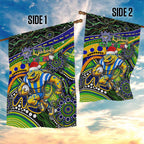 Merry Christmas Eels Garden Flag Aboriginal Santa Rugby Mascot - Parramatta