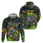 Merry Christmas Eels Hoodie Aboriginal Santa Rugby Mascot - Parramatta