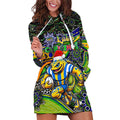 Merry Christmas Eels Hoodie Dress Aboriginal Santa Rugby Mascot - Parramatta