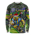 Merry Christmas Eels Long Sleeve Shirt Aboriginal Santa Rugby Mascot - Parramatta