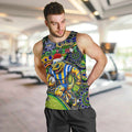 Merry Christmas Eels Men Tank Top Aboriginal Santa Rugby Mascot - Parramatta