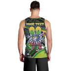 Merry Christmas Eels Men Tank Top Aboriginal Santa Rugby Mascot - Parramatta