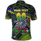 Merry Christmas Eels Polo Shirt Aboriginal Santa Rugby Mascot - Parramatta