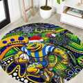 Merry Christmas Eels Round Carpet Aboriginal Santa Rugby Mascot - Parramatta