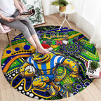Merry Christmas Eels Round Carpet Aboriginal Santa Rugby Mascot - Parramatta