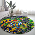 Merry Christmas Eels Round Carpet Aboriginal Santa Rugby Mascot - Parramatta