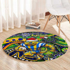Merry Christmas Eels Round Carpet Aboriginal Santa Rugby Mascot - Parramatta