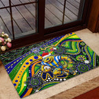 Merry Christmas Eels Rubber Doormat Aboriginal Santa Rugby Mascot - Parramatta