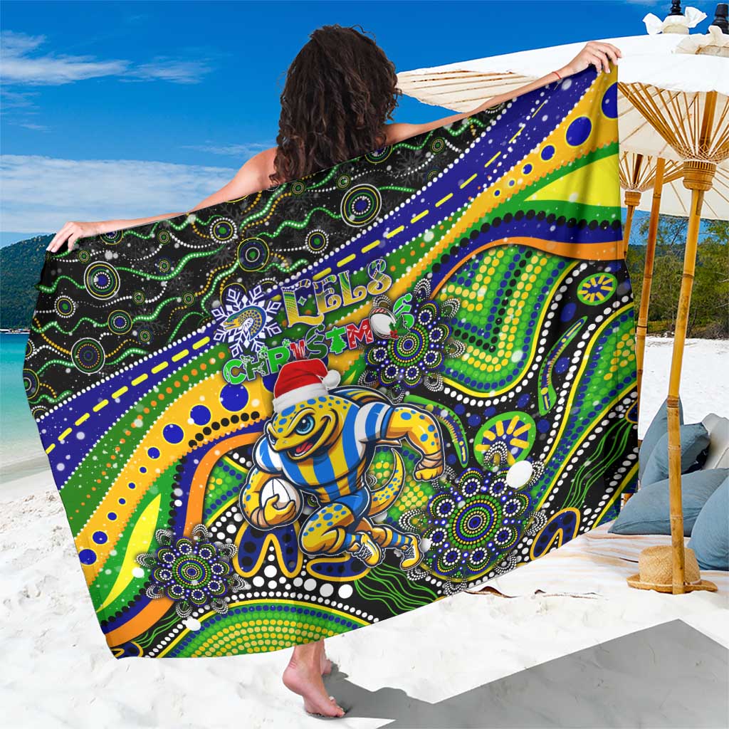 Merry Christmas Eels Sarong Aboriginal Santa Rugby Mascot - Parramatta