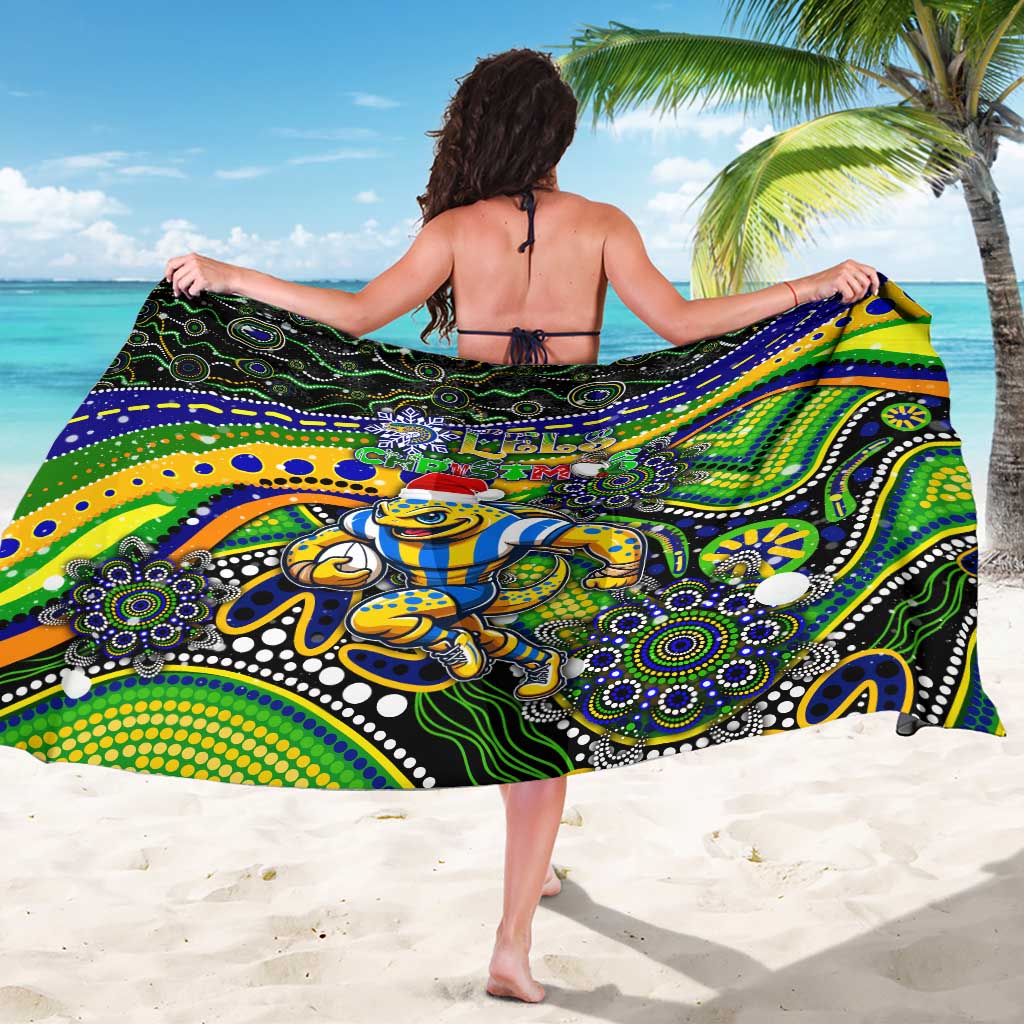 Merry Christmas Eels Sarong Aboriginal Santa Rugby Mascot - Parramatta