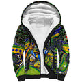 Merry Christmas Eels Sherpa Hoodie Aboriginal Santa Rugby Mascot - Parramatta