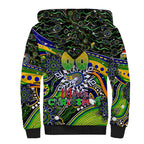 Merry Christmas Eels Sherpa Hoodie Aboriginal Santa Rugby Mascot - Parramatta