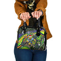 Merry Christmas Eels Shoulder Handbag Aboriginal Santa Rugby Mascot - Parramatta