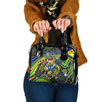 Merry Christmas Eels Shoulder Handbag Aboriginal Santa Rugby Mascot - Parramatta