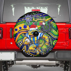 Merry Christmas Eels Spare Tire Cover Aboriginal Santa Rugby Mascot - Parramatta