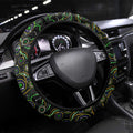 Merry Christmas Eels Steering Wheel Cover Aboriginal Santa Rugby Mascot - Parramatta