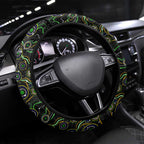 Merry Christmas Eels Steering Wheel Cover Aboriginal Santa Rugby Mascot - Parramatta