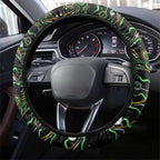 Merry Christmas Eels Steering Wheel Cover Aboriginal Santa Rugby Mascot - Parramatta