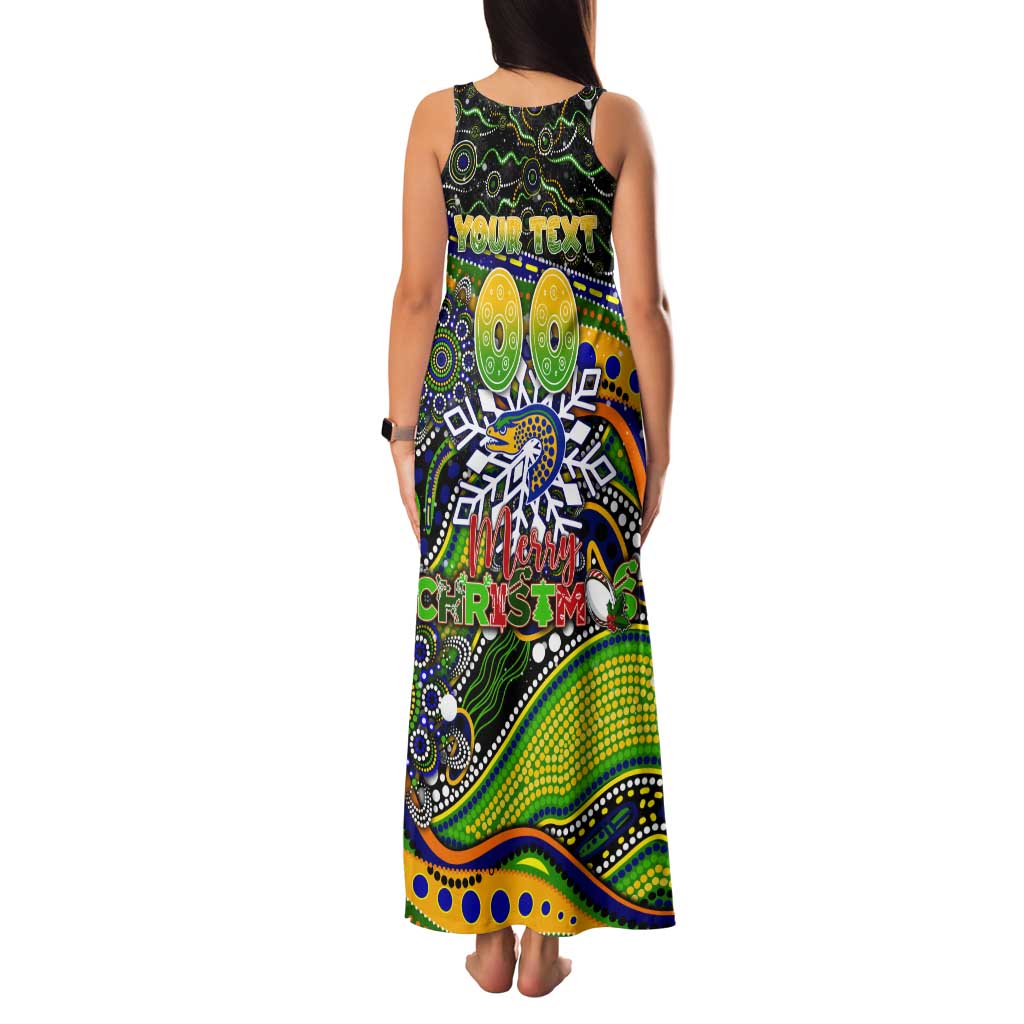 Merry Christmas Eels Tank Maxi Dress Aboriginal Santa Rugby Mascot - Parramatta