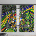 Merry Christmas Eels Window Curtain Aboriginal Santa Rugby Mascot - Parramatta