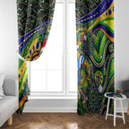 Merry Christmas Eels Window Curtain Aboriginal Santa Rugby Mascot - Parramatta