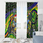 Merry Christmas Eels Window Curtain Aboriginal Santa Rugby Mascot - Parramatta