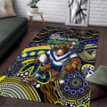 Merry Christmas Cowboys Area Rug Aboriginal Santa Rugby Mascot - North Queensland