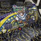 Merry Christmas Cowboys Back Car Seat Cover Aboriginal Santa Rugby Mascot - North Queensland