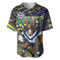 Merry Christmas Cowboys Baseball Jersey Aboriginal Santa Rugby Mascot - North Queensland