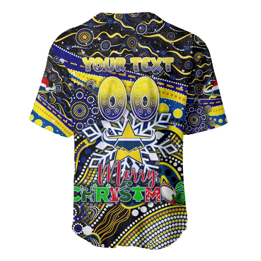 Merry Christmas Cowboys Baseball Jersey Aboriginal Santa Rugby Mascot - North Queensland