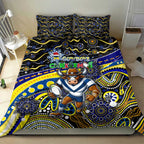 Merry Christmas Cowboys Bedding Set Aboriginal Santa Rugby Mascot - North Queensland