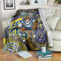 Merry Christmas Cowboys Blanket Aboriginal Santa Rugby Mascot - North Queensland