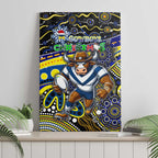 Merry Christmas Cowboys Canvas Wall Art Aboriginal Santa Rugby Mascot - North Queensland