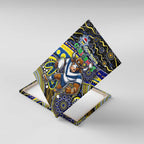 Merry Christmas Cowboys Canvas Wall Art Aboriginal Santa Rugby Mascot - North Queensland