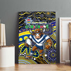Merry Christmas Cowboys Canvas Wall Art Aboriginal Santa Rugby Mascot - North Queensland