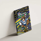 Merry Christmas Cowboys Canvas Wall Art Aboriginal Santa Rugby Mascot - North Queensland